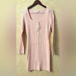 Pink Long Sleeve Knit Dress